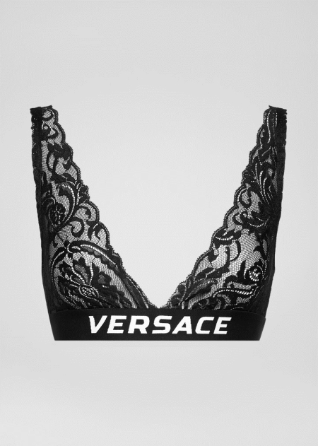 Bralette Versace Logo Lace Dama | WIOXDLS-49